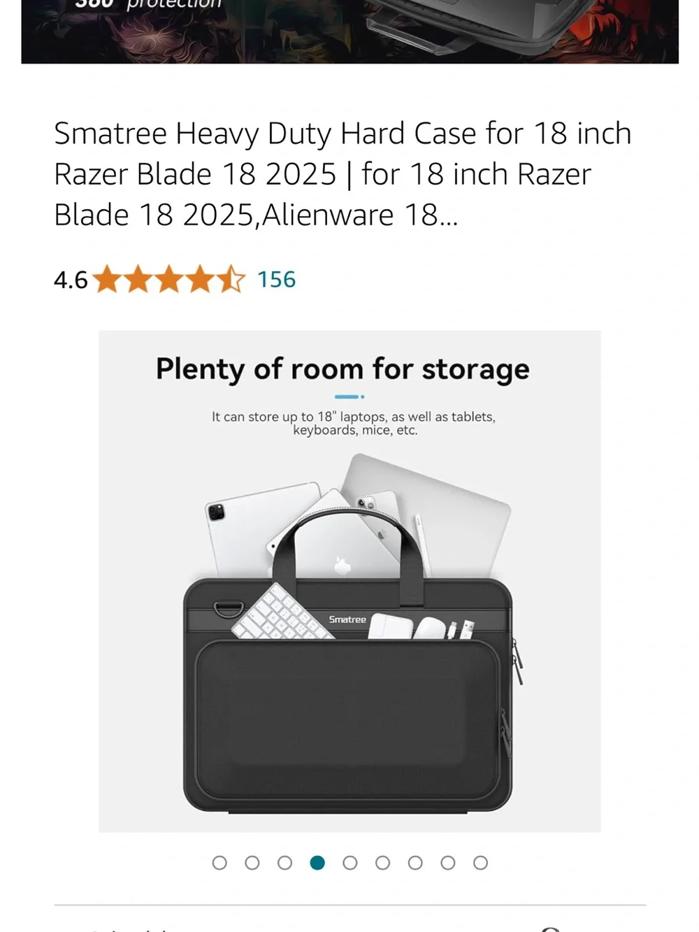 Smatree Black Heavy Duty Hard Laptop Case Shoulder Strap Briefcase